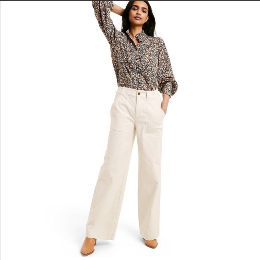 Nili Lotan x Target White Wide Leg Pants Cream